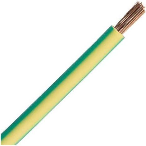 Câble électrique unipolaire H07V-K 16mm² – Jaune/Vert – Température max 70°C – Pour installation fixe en conduits – Errebi Group