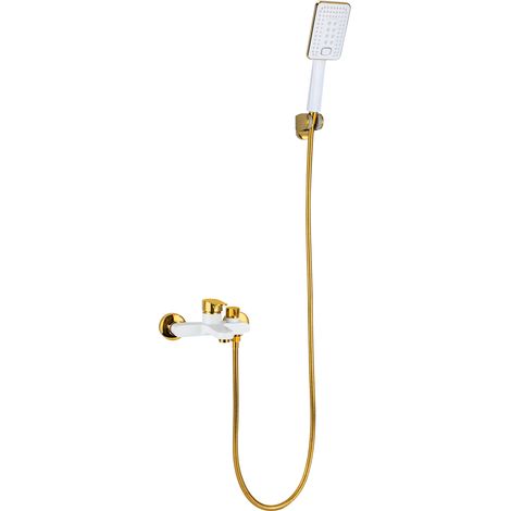 【Chauffage et ventilation】Ensemble de robinetterie de baignoire avec douchette complet mitigeur mural en laiton, pomme de douche à 3 fonctions, robinet de baignoire à 2 voies, système de douche, miti (1/5)
