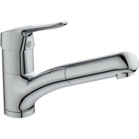 Ideal Standard BC143AA Ceraflex Miscelatore Cucina monocomando da appoggio su lavello, doccetta orientabile ed estraibile, cromato