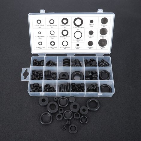 Kit d'étanchéité 125 pièces, joints en caoutchouc et rondelles pour câbles électriques, passe-câble étanche