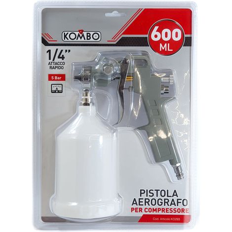 Pistola aerografo ugello da 1 a 5 mm , serbatoio da 600