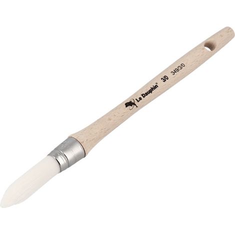 Brosse à réchampir synthétique à fibre blanche 3/0