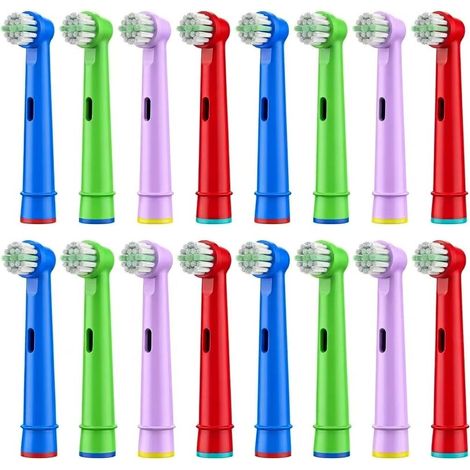 16Pcs Brossette pour Oral B Enfant, Têtes Brosse Coloré à Dents Électrique de Rechange pour Gencives Sensibles pour Pro Genius Vitality Smart Series