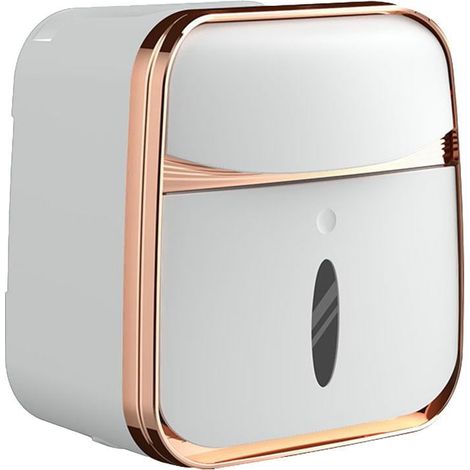 Porte-Papier Toilette Murale Etanche - Boîte de Rangement Sans Perforation - 20,5 x 13 x 22,5 cm - Vert ou Blanc - 1 Pièce (1/5)