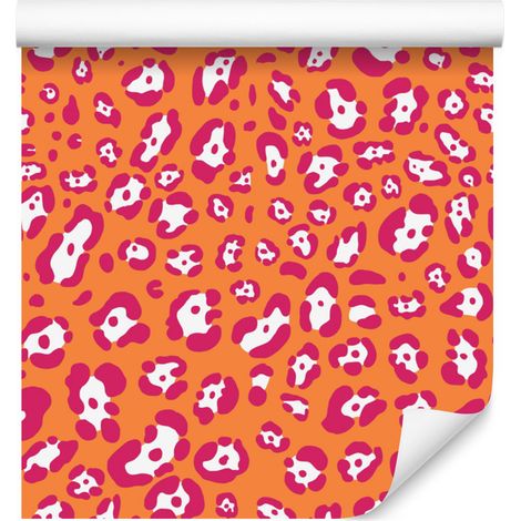 Papier peint cuir rose, orange, corail et pêche 50x1000 cm (1/4)