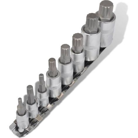 12-Point Bit Set Socket Wrench Set 8 pcs on Strip vidaXL (1/4)