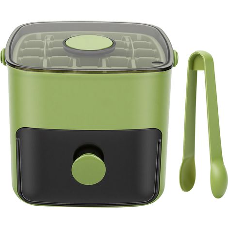 Bac Glaçons 48 Cubes Vert – Avec Couvercle et Pince Presse Portable pour Congélateur Camping Pique-nique