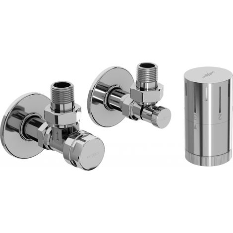 Mexen G05 Thermostat-Set, Winkel mit Blende R, Chrom - W901-958-904-01 (1/2)