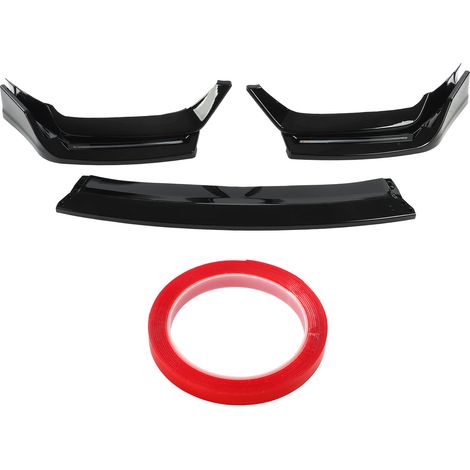 Kit de trois pièces pour spoiler de pare-chocs avant avec feux intégrés pour Honda Civic Coupé 2 portes 2016-2021, noir brillant (1/5)