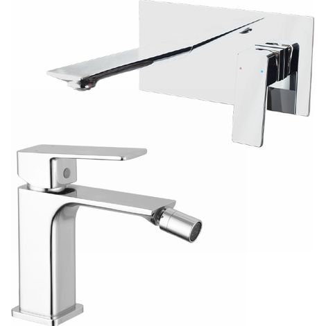 Coppia miscelatori Lavabo ad Incasso, Bidet senza Scarico in Ottone Cromato Mod. Ingrid (1/3)