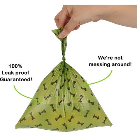 Sac en plastique dégradable, sac poubelle pour animaux de compagnie EPI dégradable chien merde sac portable chien merde sac voiture sac poubelle 24 rouleaux/pièce deux pièces (1/3)