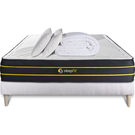 Pack Colchón blanco espuma viscoelástica 140 x 190