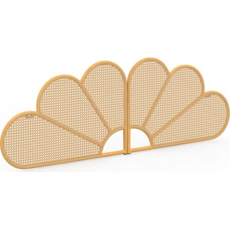 Hängekopfteil IVY 160 cm Rattan-Effekt und Blumenrohrgeflecht