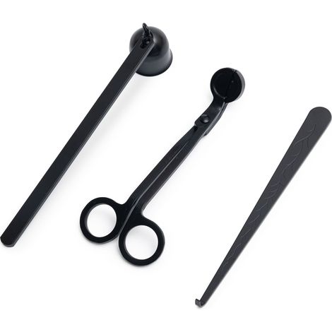 Kerzenzubehör-Set – Schere, Stab und Kerzenlöscher – schwarz (1/3)