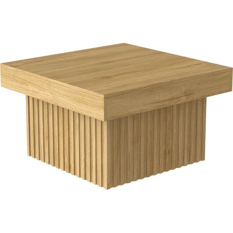 Mesa de centro de madera 79 x 79 x 46 cm con tablero de aglomerado y base de MDF (1/5)