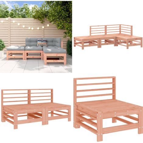 Set Salotto da Giardino 4 pz in Legno Massello di Douglas - Mobili da giardino - Divano angolare