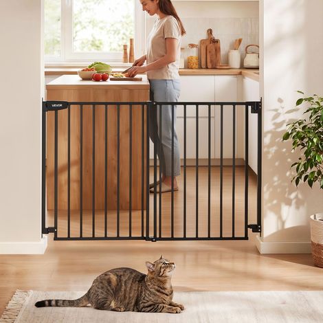 Installation Facile Barrière de Sécurité Bébé Extensible 778-1210 mm Sans Barre au Sol pour Escalier et Chien Noir (1/5)