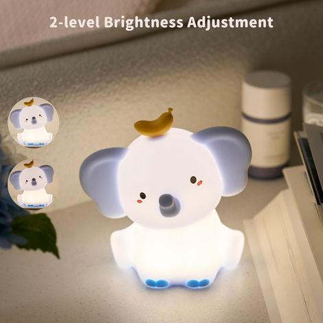 Simpatica luce notturna a LED a forma di elefante - lampada da comodino super morbida in silicone ricaricabile tramite USB - Geschikt voor camping party room decoration (elephant) (1/4)