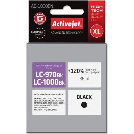 Activejet AB-1000BN ink (replacement for Brother LC1000/LC970Bk Supreme 35 ml black)