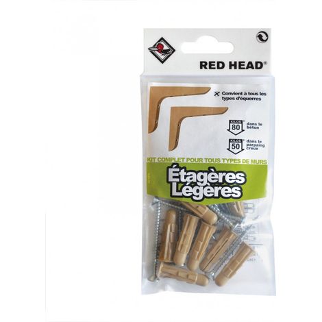 Kit de tacos de expansión para estantes ligeros RED HEAD, Diam.8 x L.32 mm Red head (1/2)