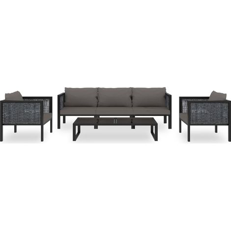 Maison Exclusive - Set Divani da Giardino 6 pz con Cuscini in Polyrattan Antracite (1/5)