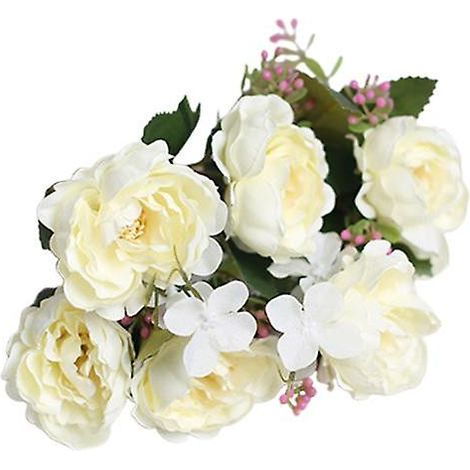 Bouquet de roses artificielles 3D qui ne se fanent pas, pivoines artificielles à faire soi-même pour la maisonblanc (1/5)