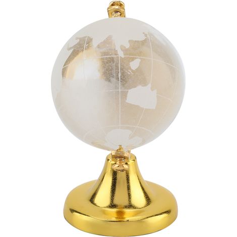 Globe terrestre rond en cristal, carte du monde, boule décorative en verre, cadeau pour la maison ou le bureau (doré) (1/5)