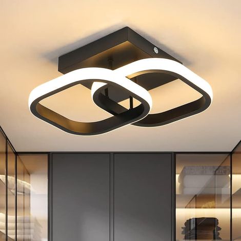 BelleRise - Plafonnier LED moderne - Plafonnier carré 22 W, 2300 lm, idéal pour couloir, chambre, salle de bain, cuisine, salon - lumière chaude (1/5)