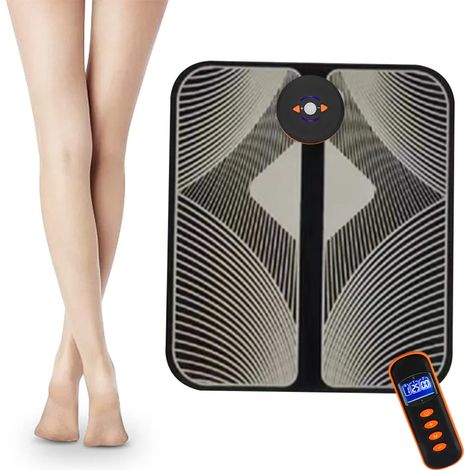 Matelas de massage des pieds EMS, 6 modes, 9 niveaux, télécommande, circulation sanguine, fatigue (1/4)