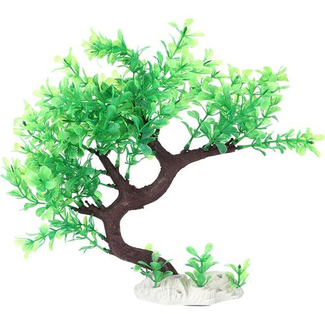Plante Artificielle Aquarium Arbre Courbé Décor Paysager Vert Milan Pour Réservoir Poisson - 1 Pièce (1/5)