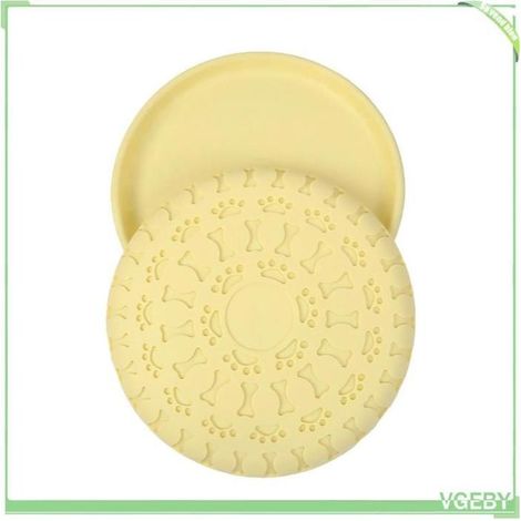 Frisbee pour chien, en matériau TPR, résistant aux morsures et flexible, jaune. (1/5)