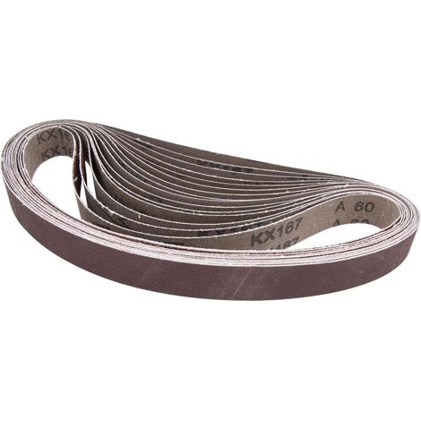 Lot de 25 bandes abrasives en oxyde d'aluminium de 25 x 762 mm - 5 x grain 80, 240, 600, 800, 1000 - Pour ponceuse à bande, ponceuse à doigts, pour métal, bois (1/2)