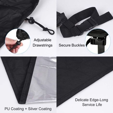 Housse de mobilier de jardin rectangulaire, housse de table de jardin en tissu Oxford imperméable et résistant à l'hiver,chaises et ensembles de meubles (170 x 94 x 70 cm) (1/3)