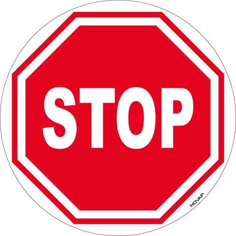 Marquage au sol adhésif extérieur D300 - Logo Stop - 8006082 (1/4)