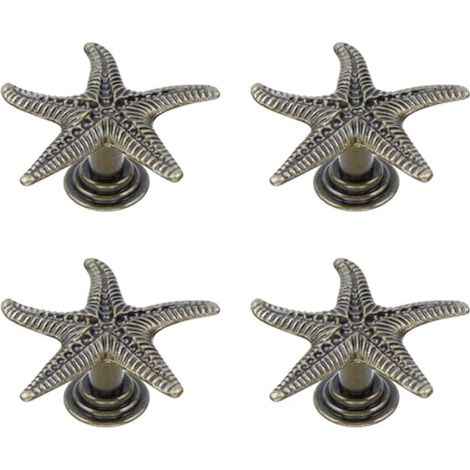 Lot de 4 boutons de tiroir en alliage de zinc pour armoire, commode, placard, meuble de maison (doré vintage) (1/5)