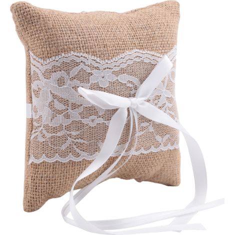 Cuscino portagioie in stile country vintage, 15 cm x 15 cm (1/2)