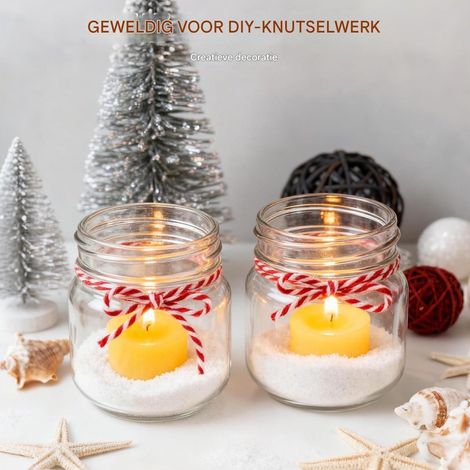 Elkuaie Bocaux en Verre avec Couvercle - Bocaux de Conservation - Embout Large/Résistant à la Chaleur - 2 Pièces - Pour Confitures et Décoration DIY Blanc (1/5)