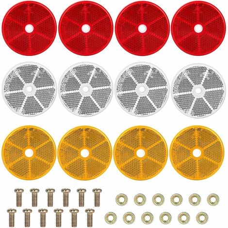 Pack 12 Rétroviseurs Ronds 60 mm pour Vélo Remorque Moto Scooter Arrière Orange Rouge Blanc (1/4)