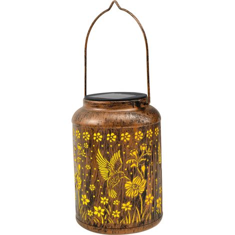 Linterna solar impermeable para uso exterior, regalo de cumpleaños para mujeres, madres o abuelas decoración de jardín con colibríes, guirnalda de luces solares colgantes, para jardín, patio o porche. (1/5)