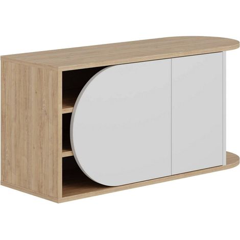 Scarpiera Kyle, Mobile Portascarpe 8 Paia, 2 Ripiani, 2 Ante, 104x37x50h cm Marrone Quercia