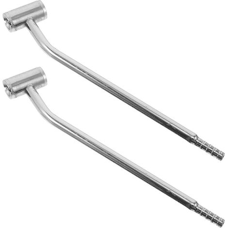 2 tiges de gonflage de pneus - Adaptateur de gonfleur en acier avec extrémité cannelée - Tuyau métallique haute pression avec raccord rapide pour voitures, motos, etc. (1/4)