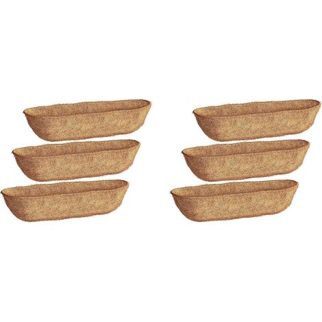 Lot de 6 doublures de jardinière de 91 cm (36 pouces), en fibre de coco, pour paniers muraux, jardinières de fenêtre et jardinières de jardin. (1/5)