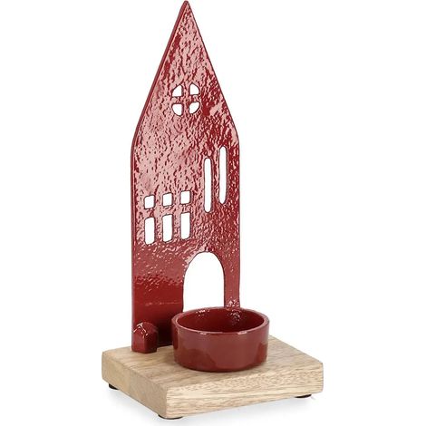 Teelichthalter Cornwall Haus rot 19 cm