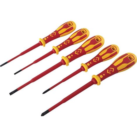 Jeu de 5 Tournevis VDE Slim Fente/Pz 1