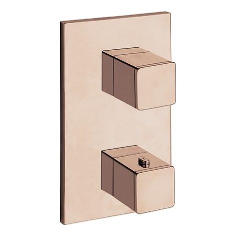 Facade Externe Quadri Laiton Thermostatique 2 Sorties Or Rose Robinetterie QUADRI - CRISTINA ONDYNA XQ85246P (1/2)