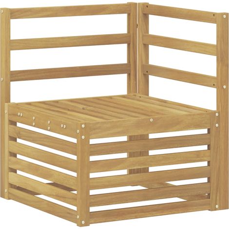 Outdoor Corner Sofa Solid Acacia Wood White 63 x 63 x 73 cm vidaXL