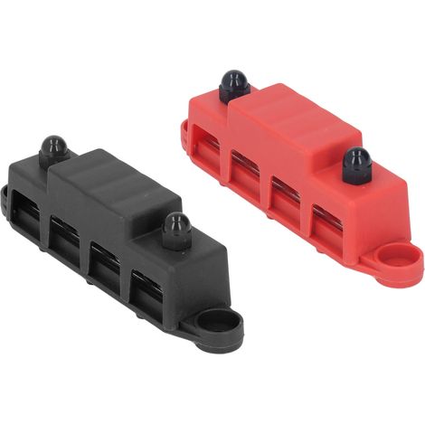 Juego de 2 bloques de bornes de tornillo M8, 4 bornes, barra colectora de 48 V CC 250 A para aplicaciones automotrices y marinas. (1/5)