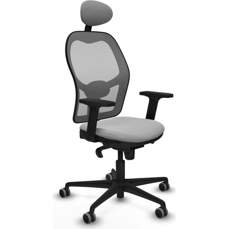 Sedia da ufficio piqueras y crespo Jorquera grigio rete e pelle (1/2)