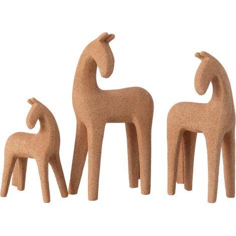 Lot de 3 Statuettes Chevaux "Morris" 31cm Terracotta (1/3)