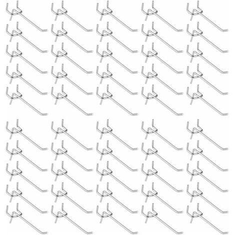 50 ganci per pannello forato, ganci per mensole a muro per esposizione, garage, negozio, attrezzi, organizzazione, appendiabiti, ganci per mensole a muro (1/5)